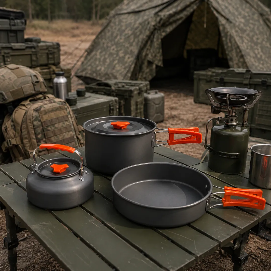 ADAMANTA Survival & Camping Cookware Set set cucina da campeggio alluminio