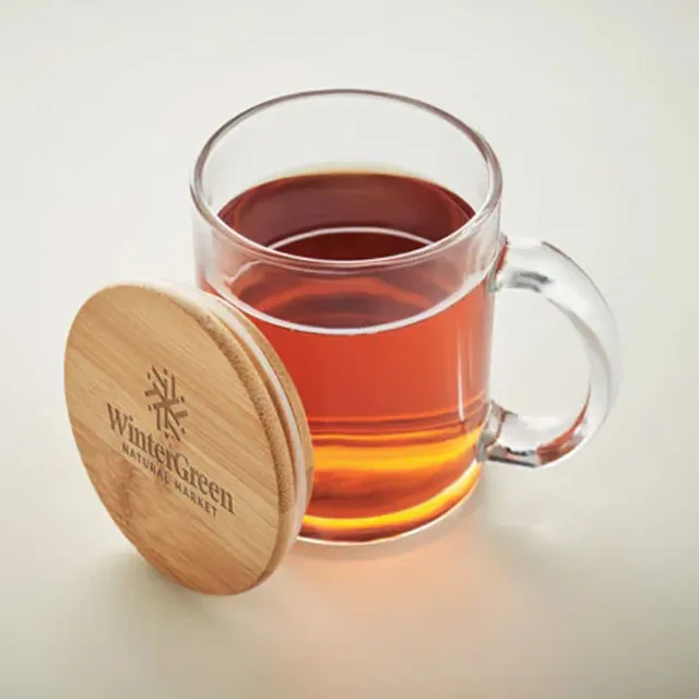 3BPRO MO2091-22 tazza vetro riciclato 300 ml bambù