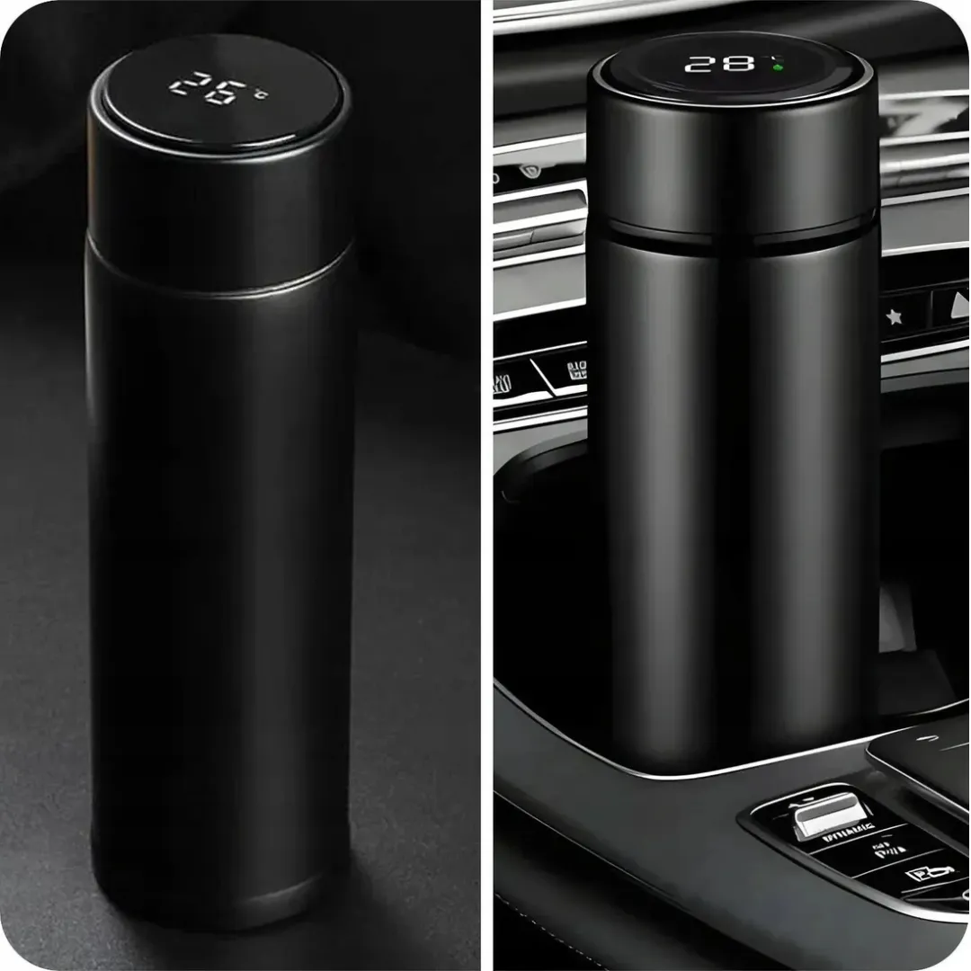 ADAMANTA 108 Bottiglia Termica 500ml Display LCD Nera