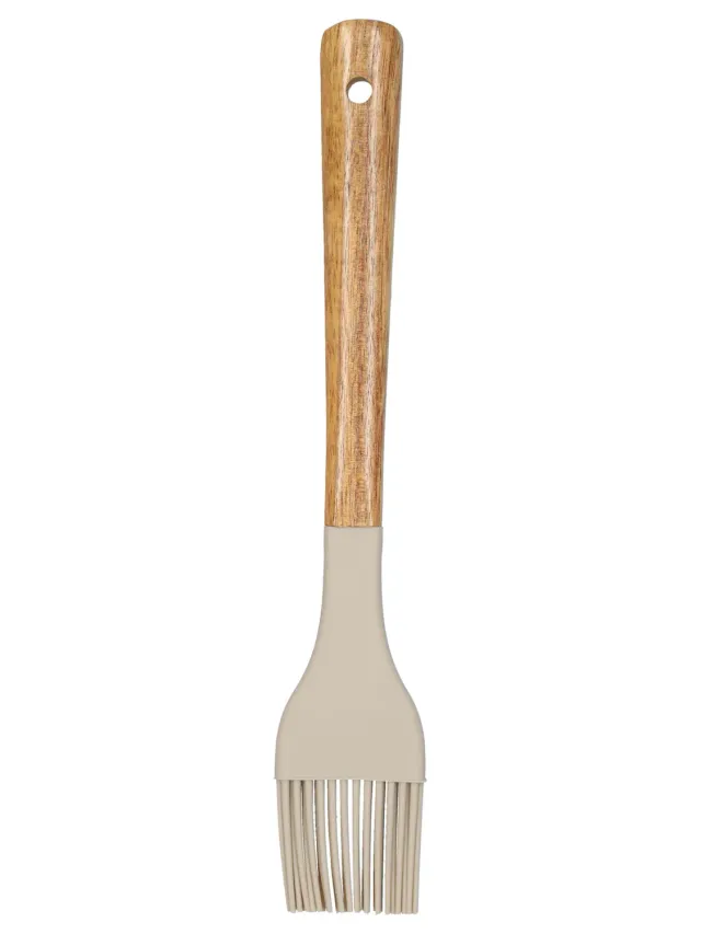 Wibra pennello da cucina silicone beige 21,3 cm manico legno