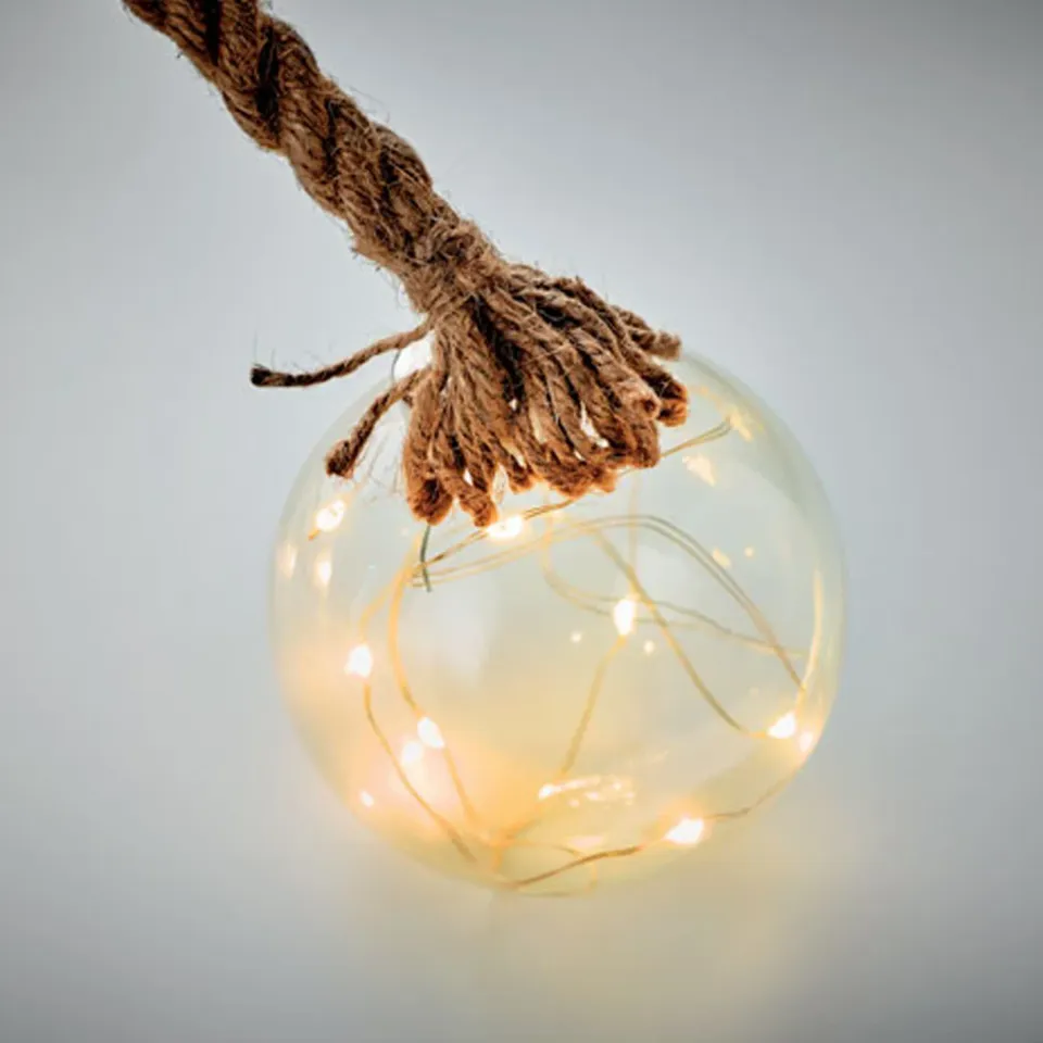 3BPRO CX1514-22 pallina natale vetro trasparente 8 cm 8 LED