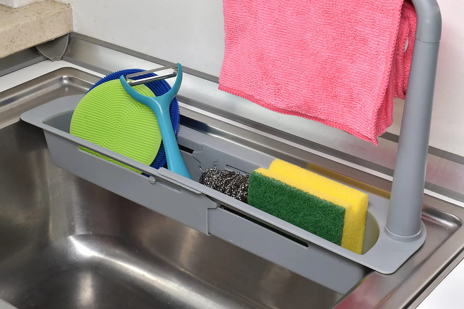 Euromarketing Spongebox organizer lavello regolabile fori scarico