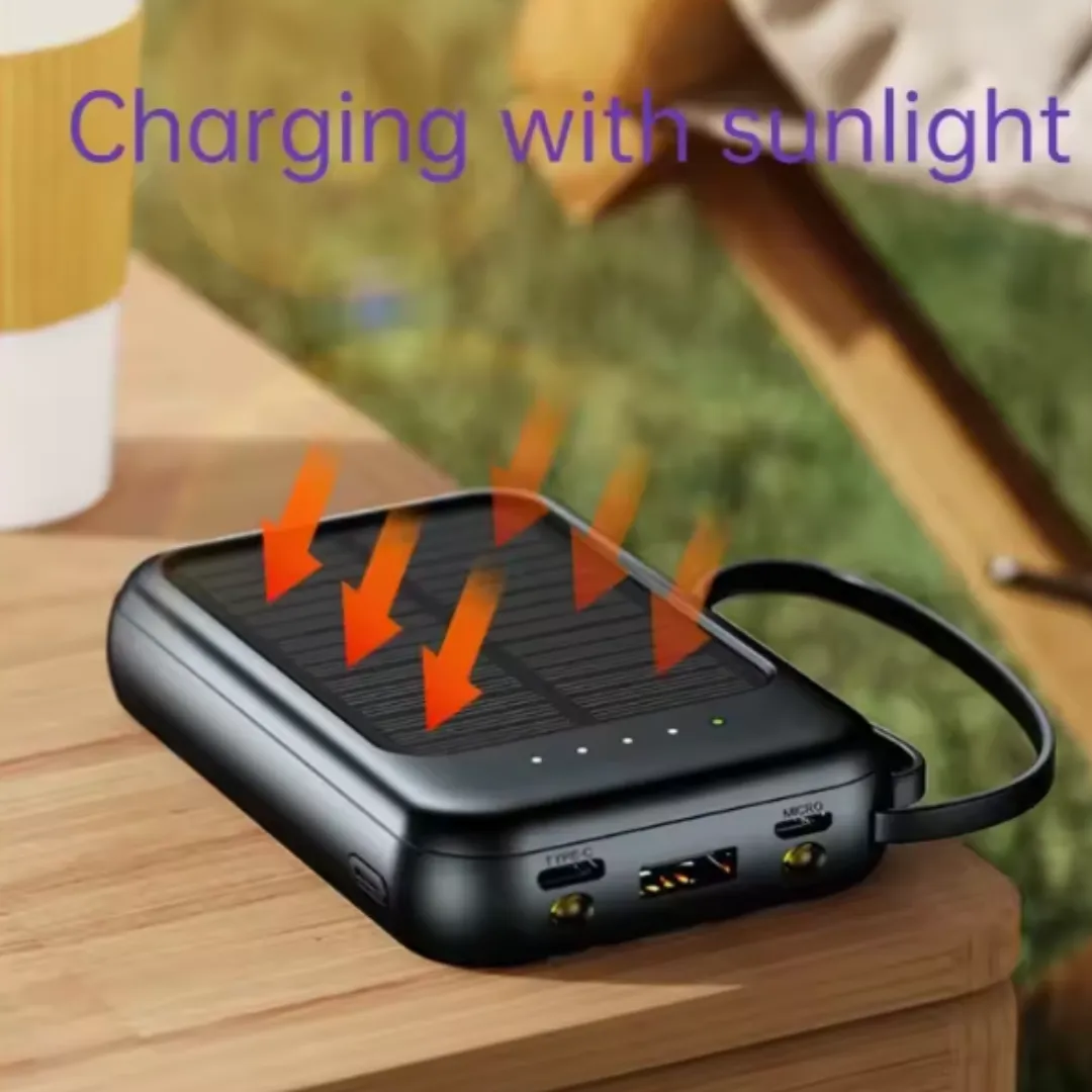 ADAMANTA 7019 power bank solare 8000mAh 4 cavi torcia