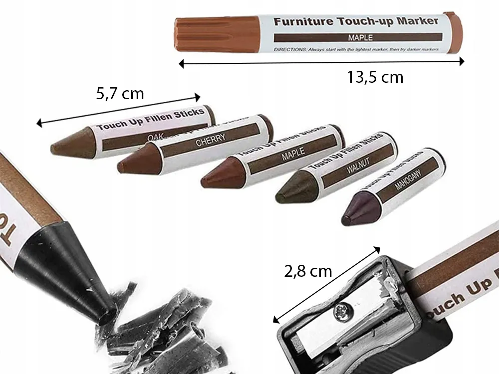 ADAMANTA 465 Kit Riparazione Mobili Legno 6 Tonalità