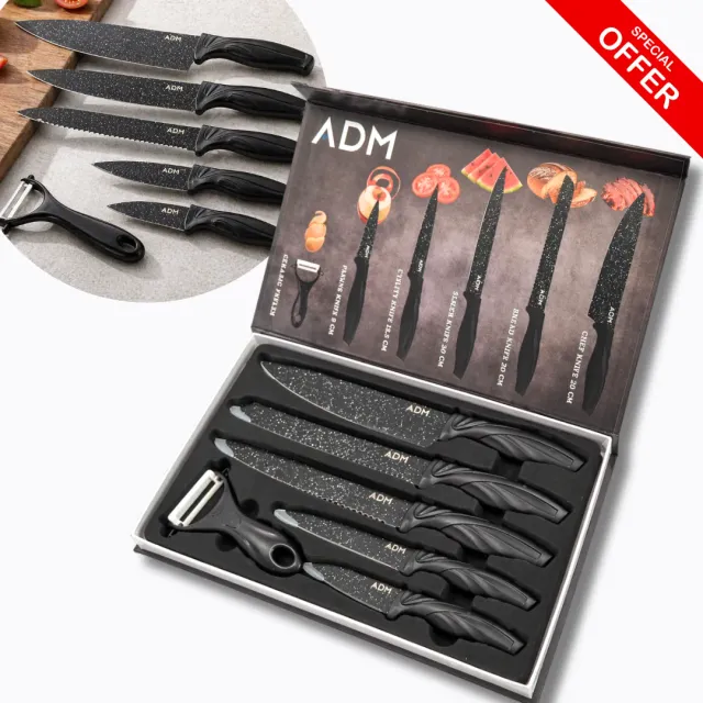 ADAMANTA 7063 Set Coltelli Cucina 6 Pezzi Ceramica