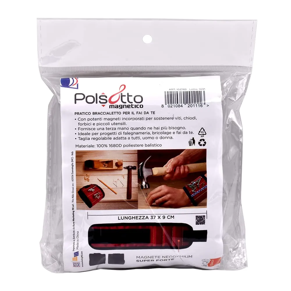 EUROMARKETING Polsoto Magnetico bracciale magnetico fai da te regolabile