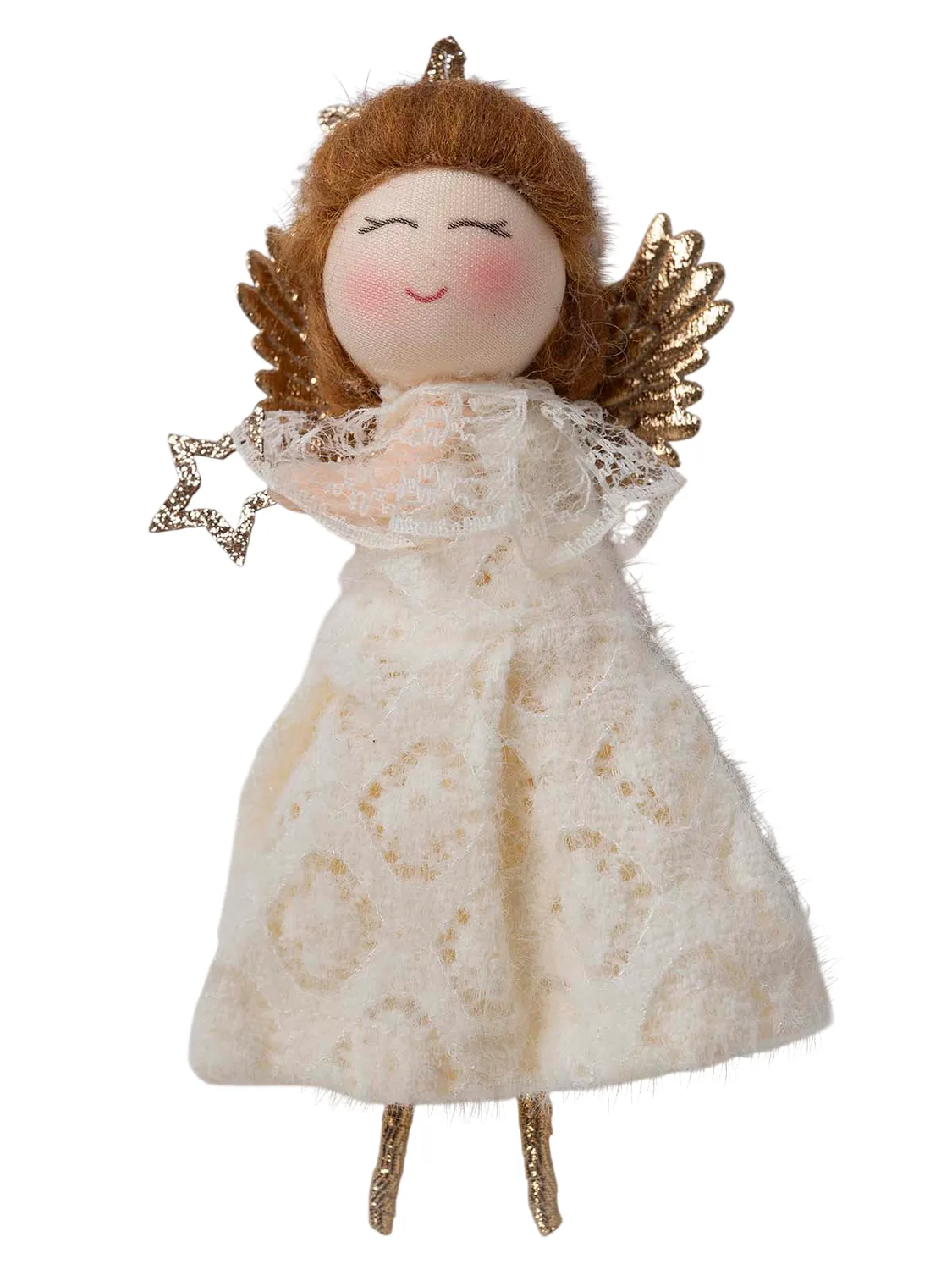 Wibra bimba 13,5 cm addobbo Natale polyresin con laccio