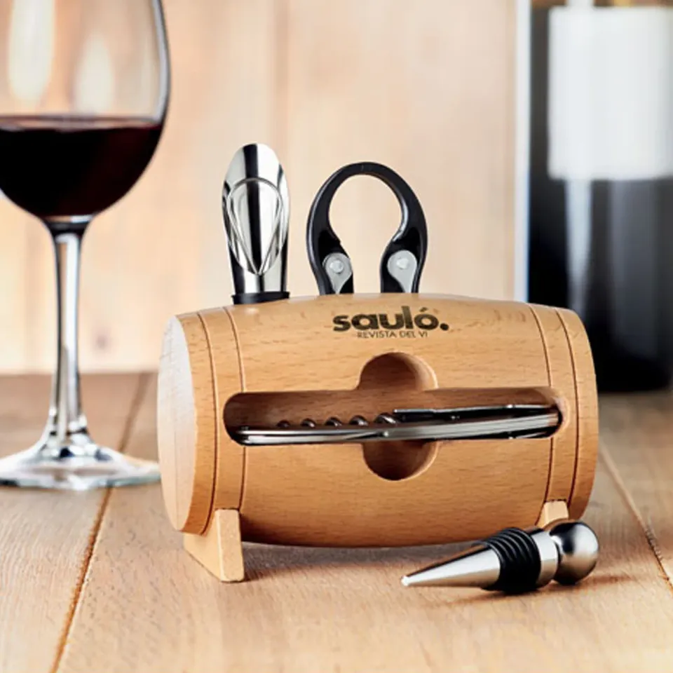 3BPRO MO9523-40 botte legno kit vino 4 accessori