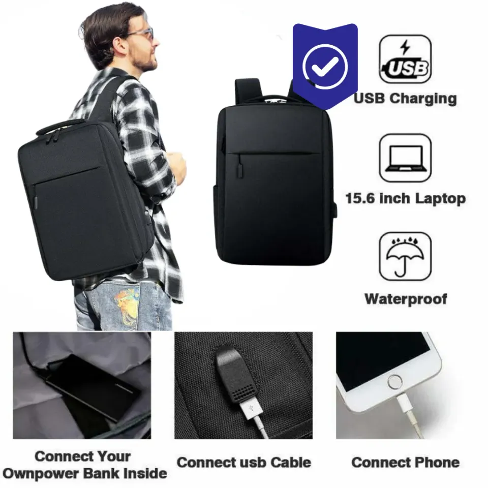 ADAMANTA 2038 zaino antifurto impermeabile con porta USB 20 L