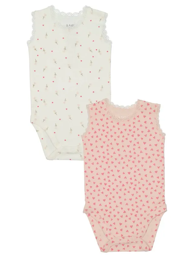 Wibra Body Neonato Smanicato Cotone con Pizzo