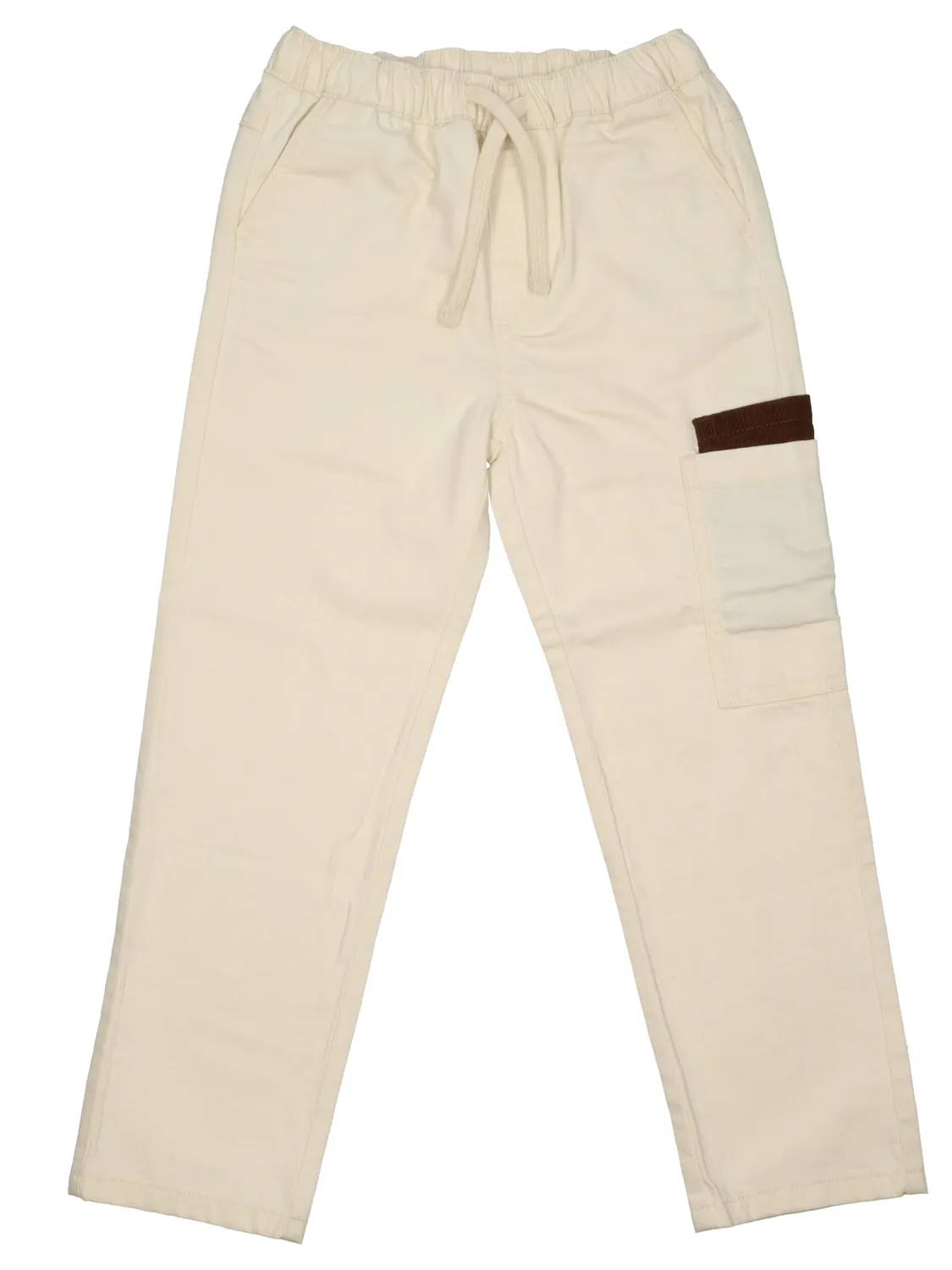 Wibra pantaloni bambino cargo twill ecru in cotone