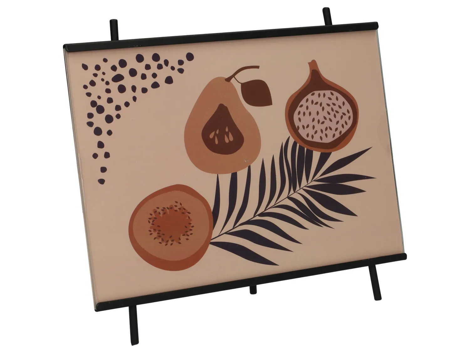 Wibra cornice cavalletto metallo beige vetro