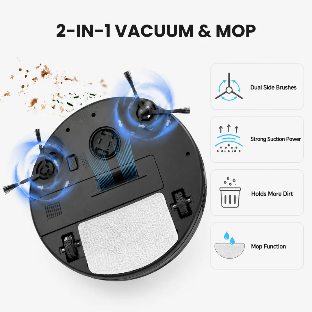 ADAMANTA 317 aspirapolvere robot compatto con mocio USB