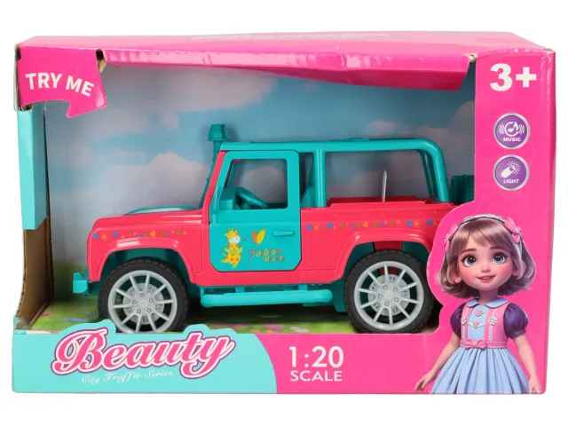 Wibra Auto Giocattolo Fuoristrada Rosa con Luci e Musica