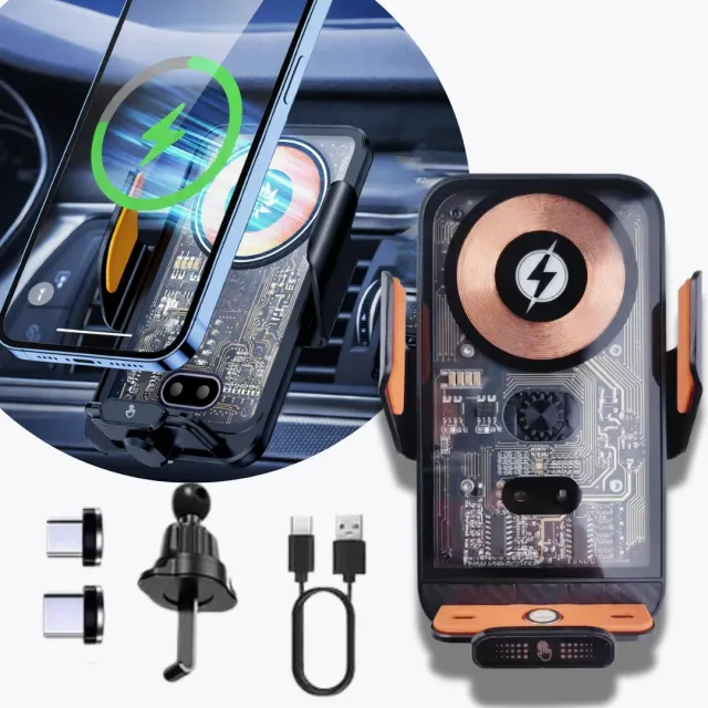 ADAMANTA 7066 supporto auto telefono 15W ricarica wireless