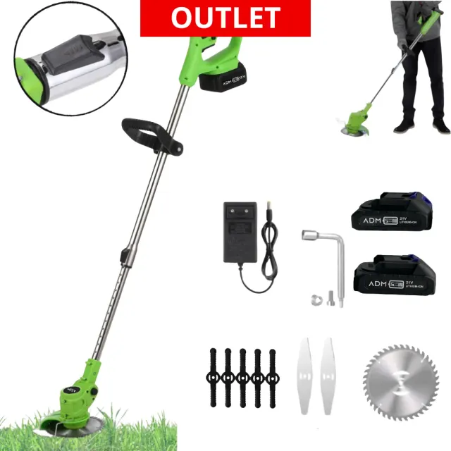 ADAMANTA ADM 456 tagliabordi a batteria 21 V con 3 lame