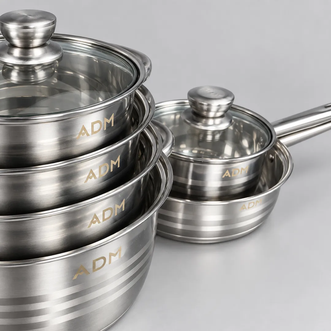 ADAMANTA 393 batteria pentole acciaio inox 12 pezzi induzione