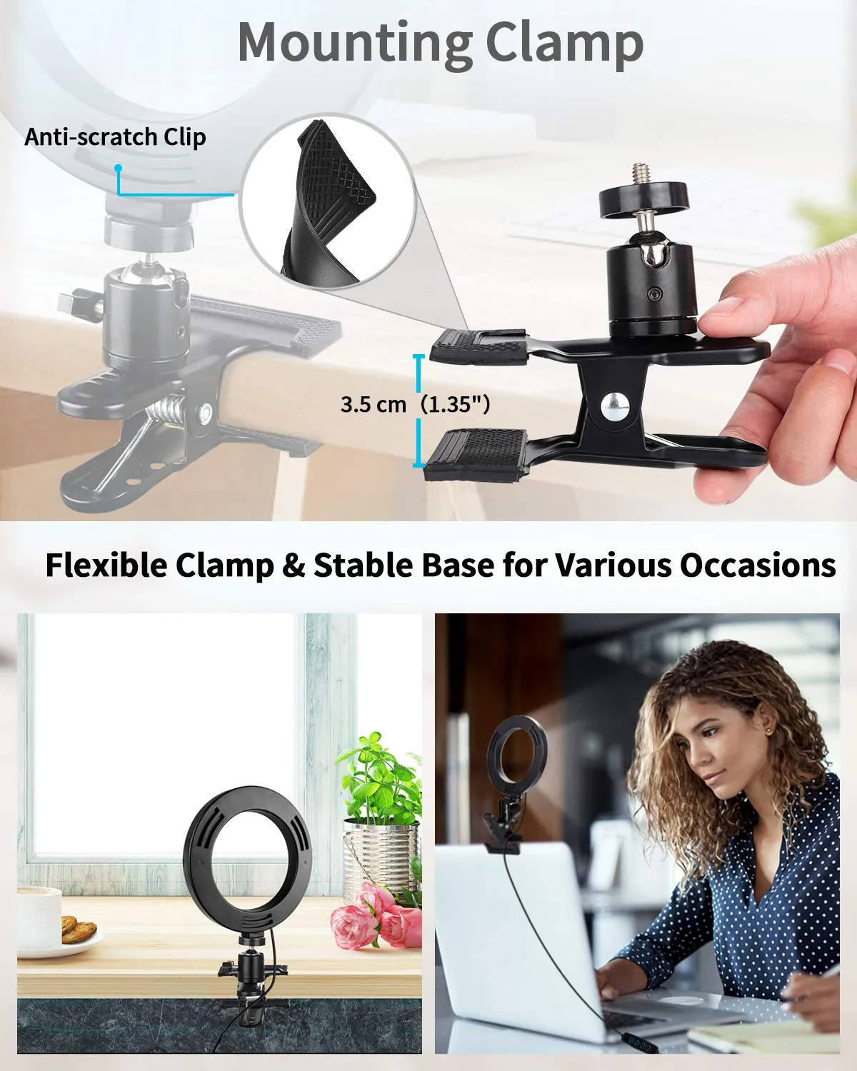 Action luce ad anello 6 pollici selfie USB dimmerabile