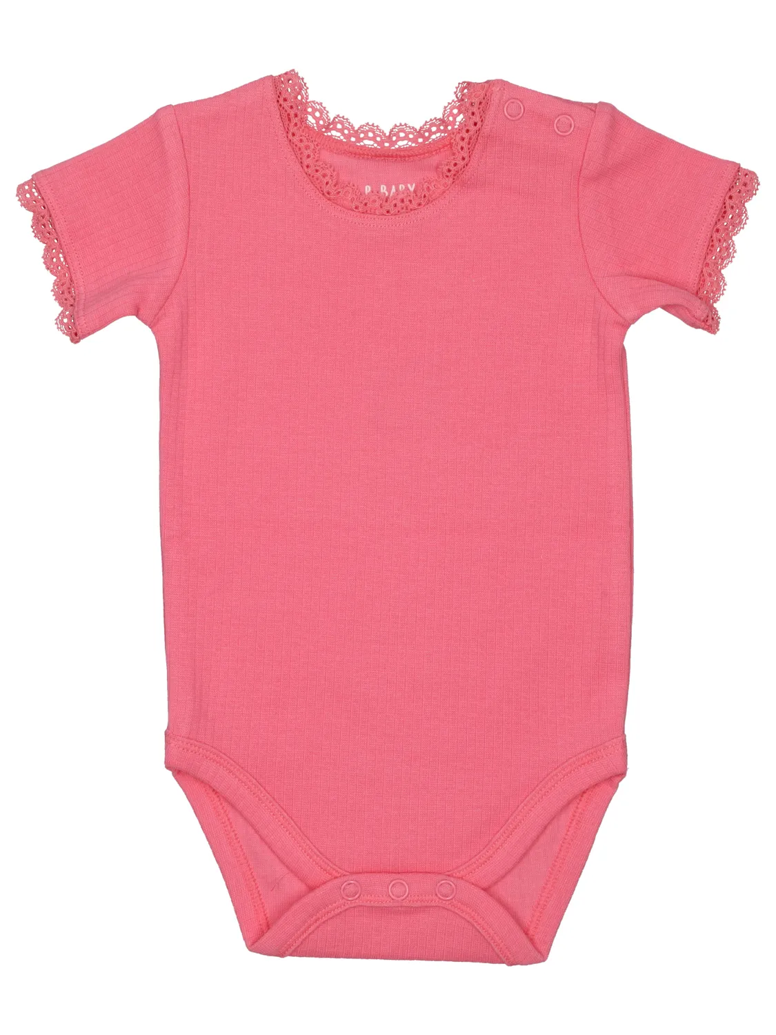 Wibra body neonato cotone manica corta con pizzo