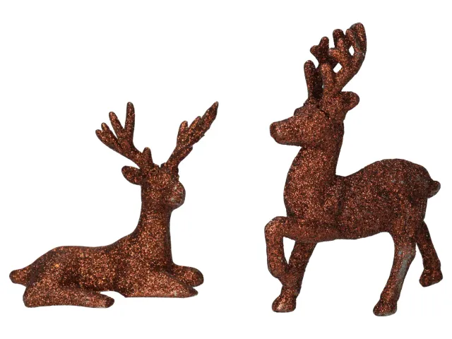 Wibra Renne Glitter decorazione natale 2 pezzi glitter