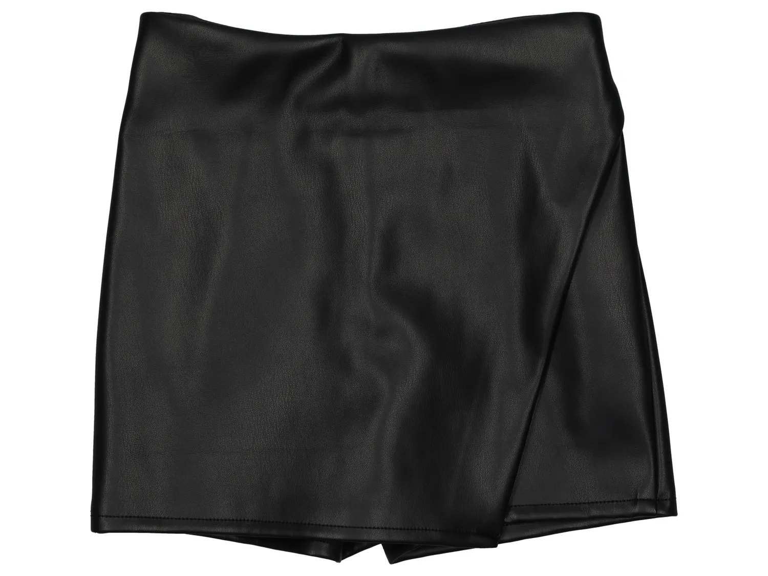 Wibra skort bambina nero effetto pelle gonna-pantalone