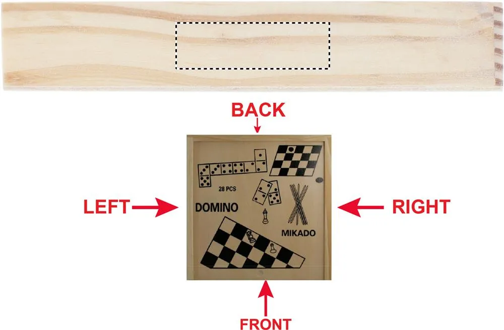 3BPRO KC2941-40 Scatola Giochi Legno 4 in 1 Compatta