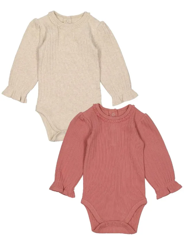 Wibra body neonata maniche a sbuffo cotone con pizzo