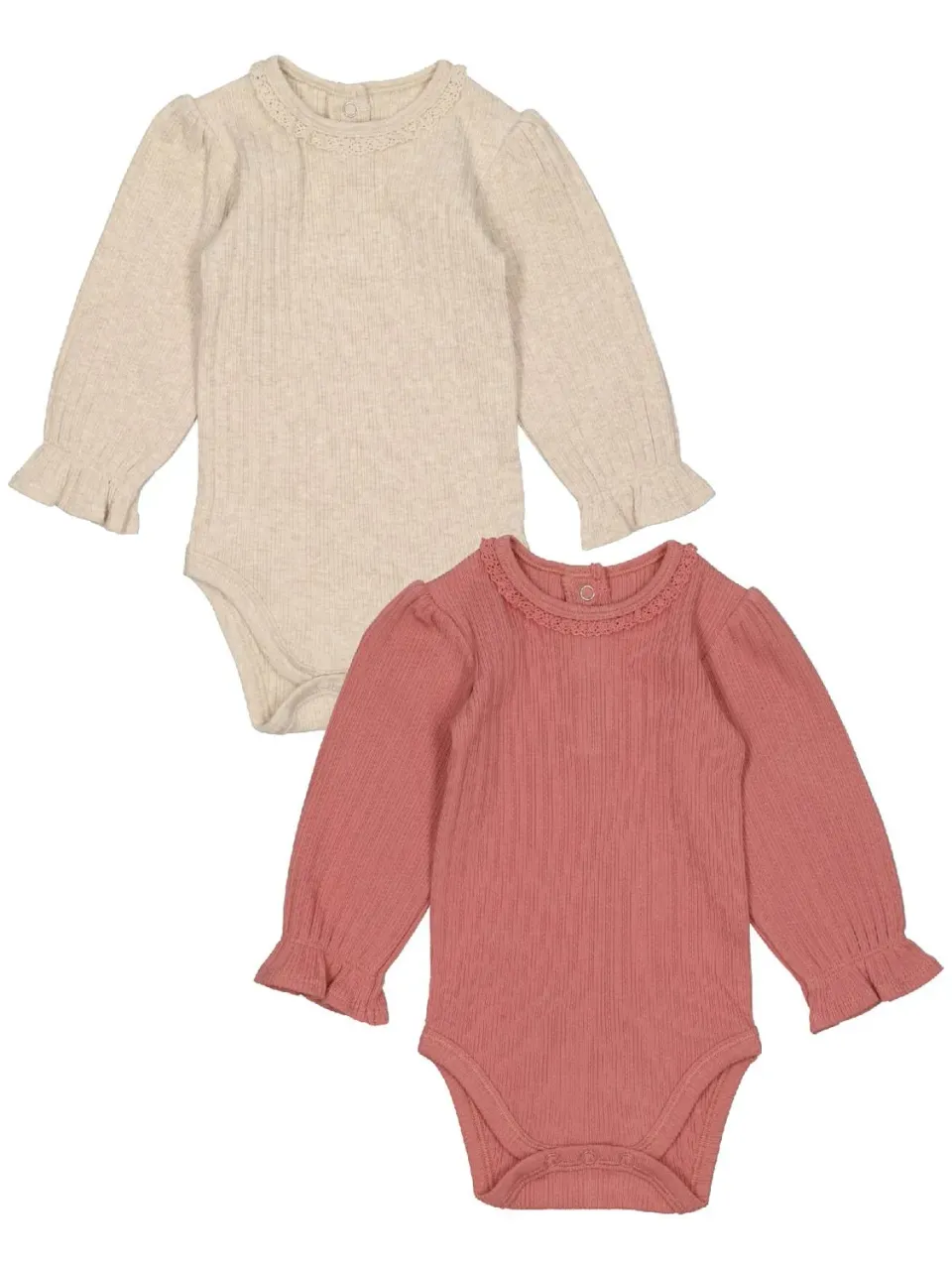 Wibra body neonata maniche a sbuffo cotone con pizzo