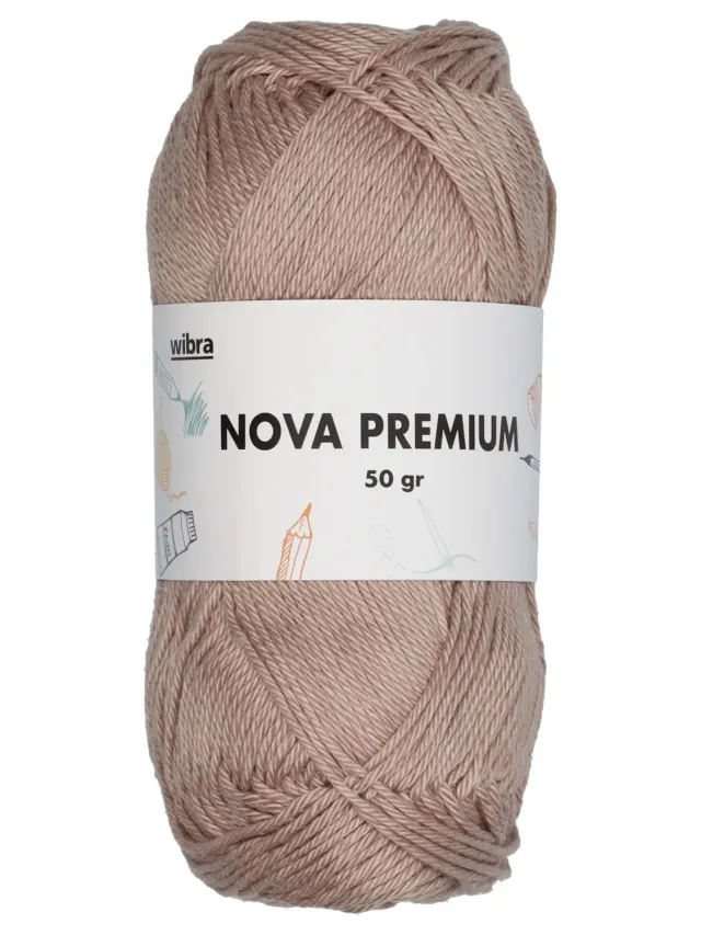 Wibra Nova Premium Gomitolo Cotone beige 50 g