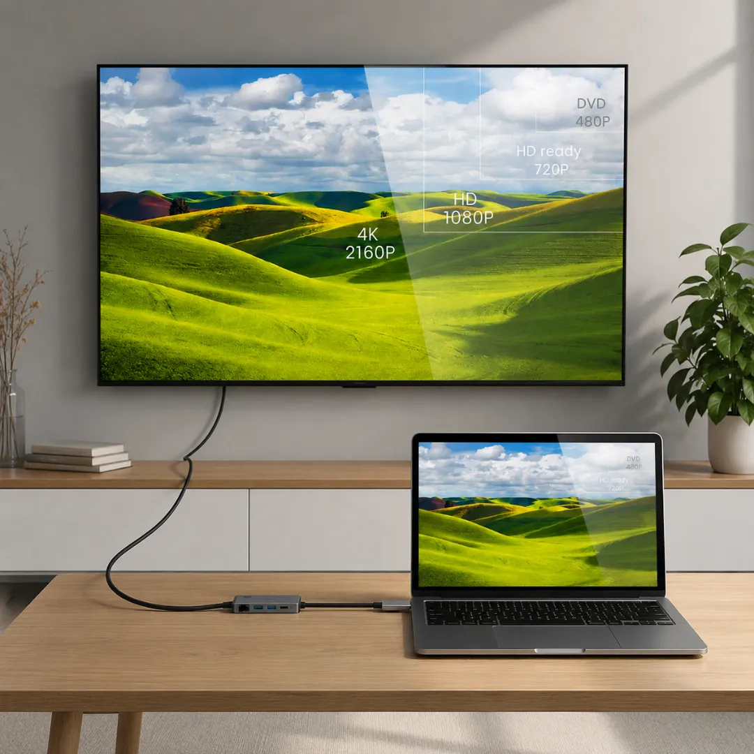 ADAMANTA USB-C Hub 5-in-1 adattatore HDMI 4K multiporta