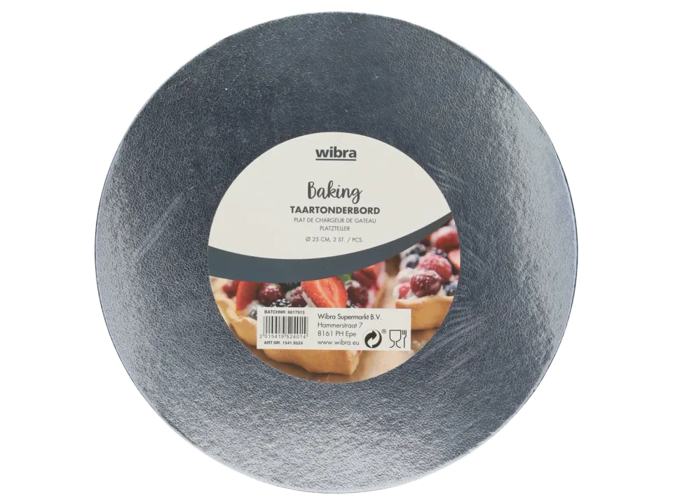 Wibra sottotorta cartone alluminio 25 cm 2 pezzi
