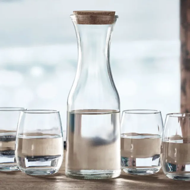 3BPRO MO6655-22 caraffa vetro riciclato 1 L tappo sughero