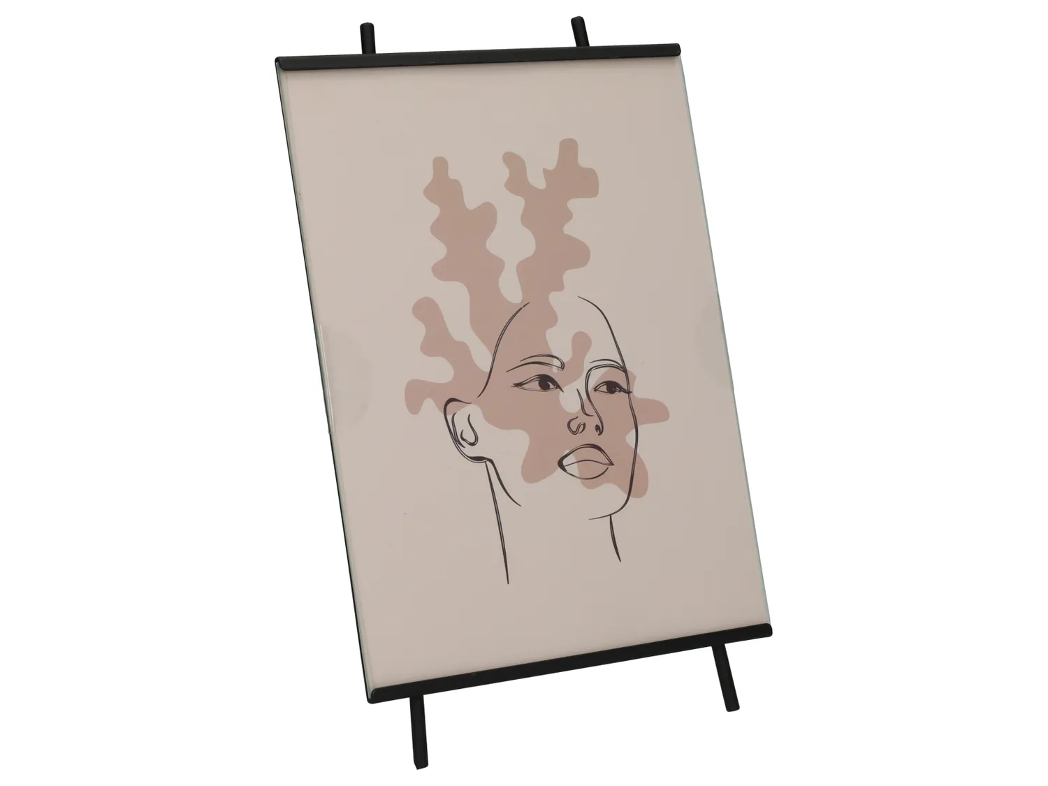 Wibra cornice cavalletto metallo beige vetro