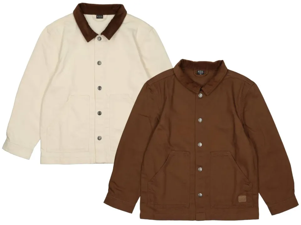 Wibra giacca bambino twill cotone con collo velluto