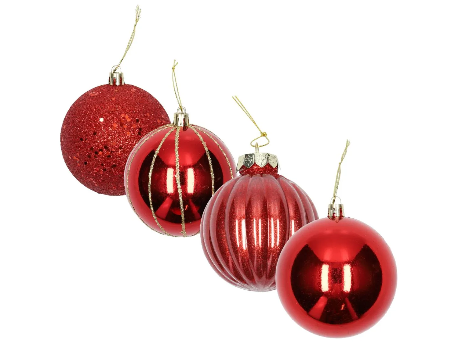 Wibra Palline Natale Glitter 8cm 12 Pezzi plastica