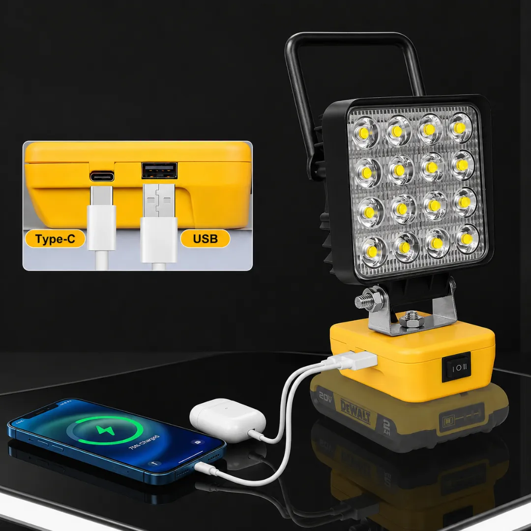 ADAMANTA Cordless battery operated LED Work Light 4800LM lampada da lavoro LED