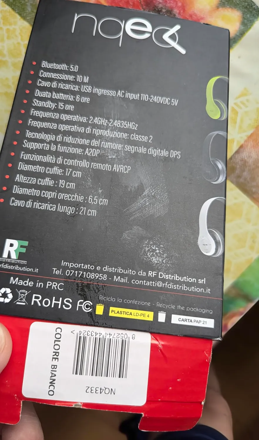 Euromarketing Cuffie Wireless Bluetooth con Radio FM