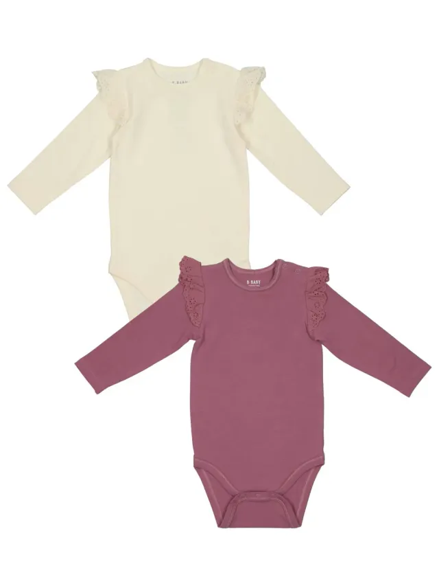 Wibra Ruffle body neonato maniche lunghe cotone