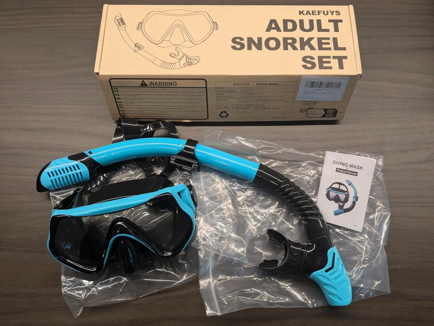 Kaefuys set snorkeling maschera subacquea 180°