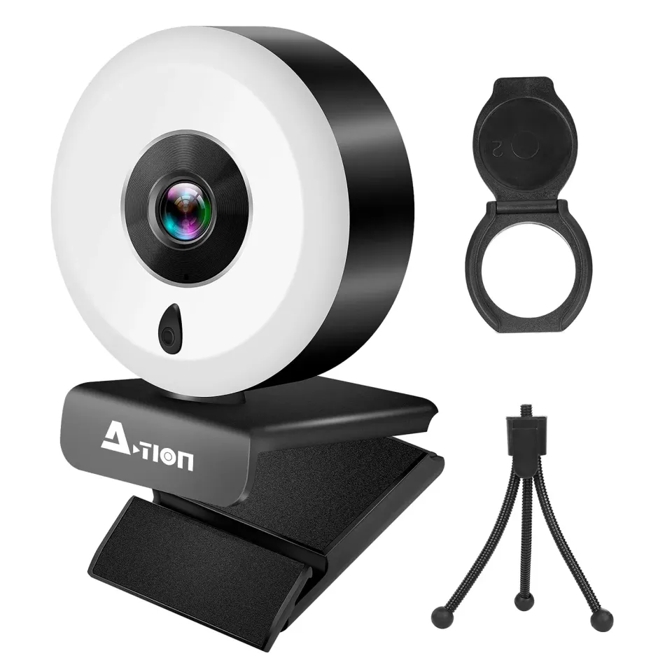 Action webcam PC 1080P Full HD con microfono e luce