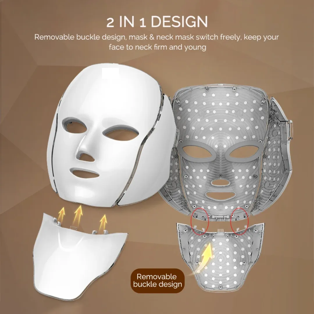 ADAMANTA 7003 Maschera Viso LED 7 Colori Microcorrente