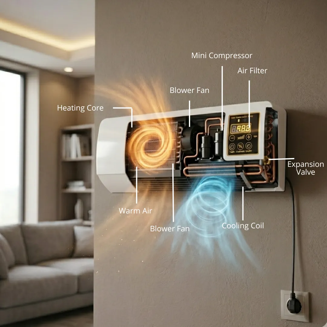 ADAMANTA ADM 2069 termoventilatore a parete 1200W con telecomando