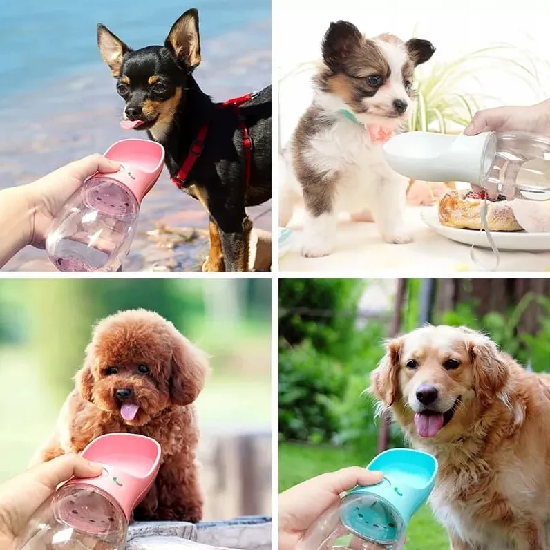 ADAMANTA borraccia cane portatile 350 ml con ciotola
