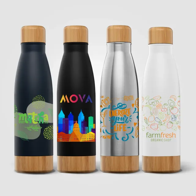 3BPRO Ibiza Bamboo borraccia termica 620 ml in acciaio inox