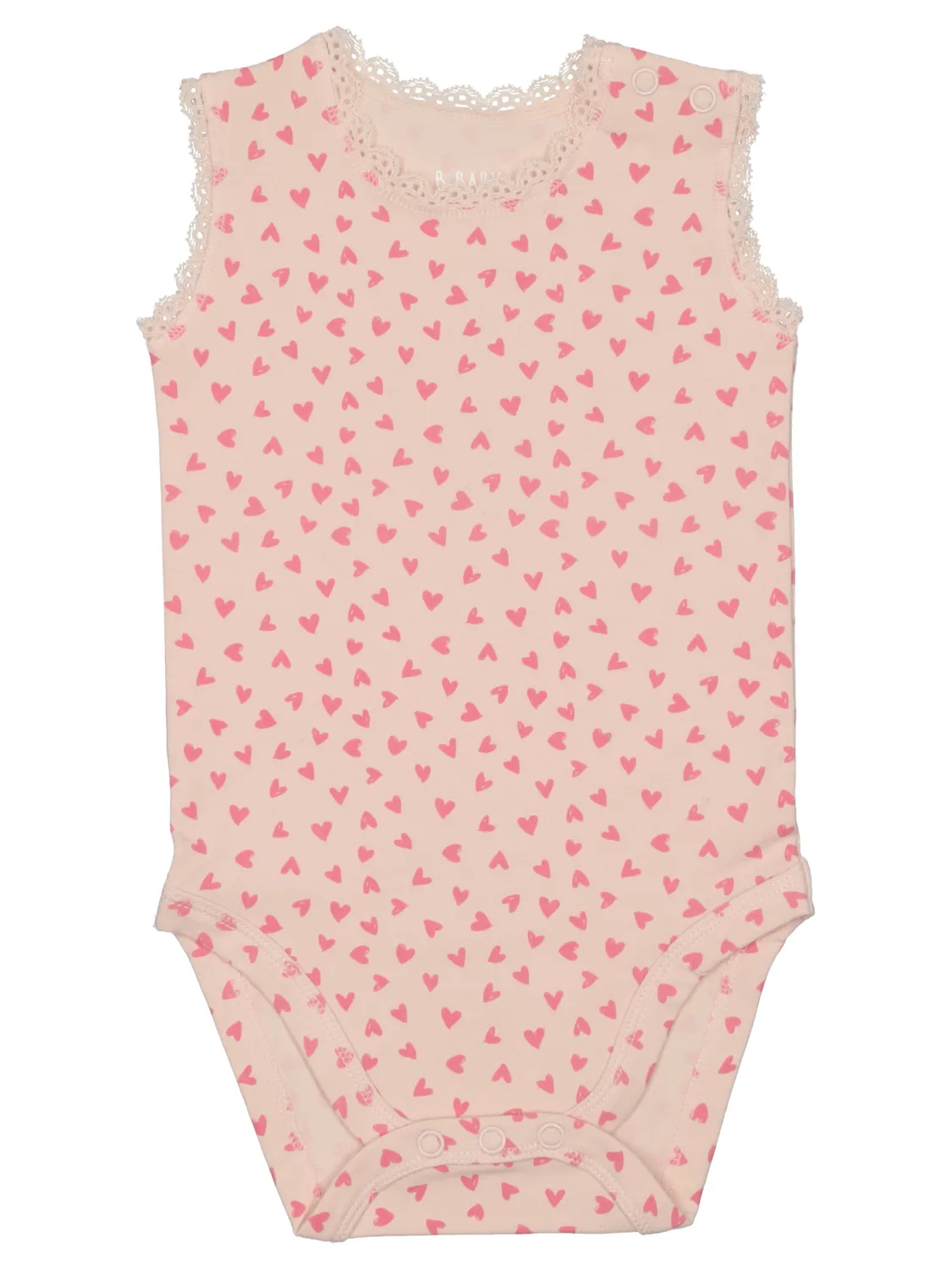 Wibra Body Neonato Smanicato Cotone con Pizzo