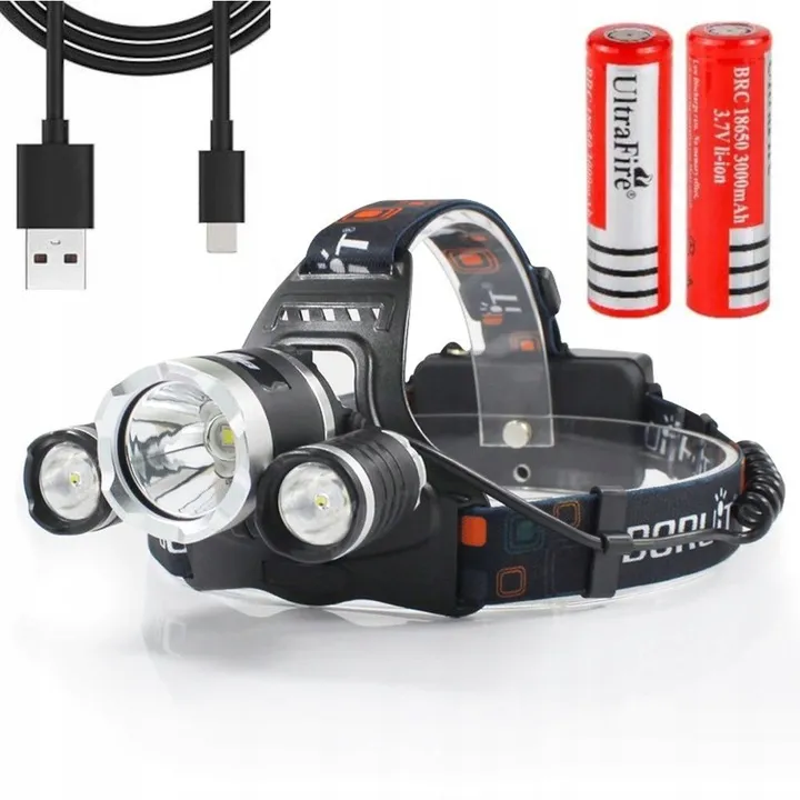 ADAMANTA 419 torcia frontale LED 1T6+2LED USB
