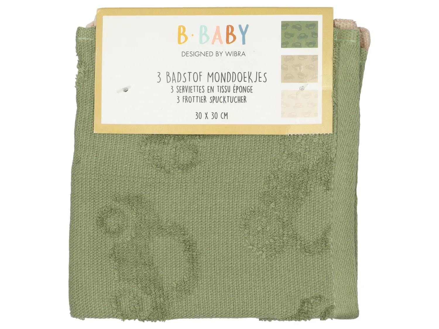 Wibra bavaglioli spugna cotone 30x30 cm 3 pezzi