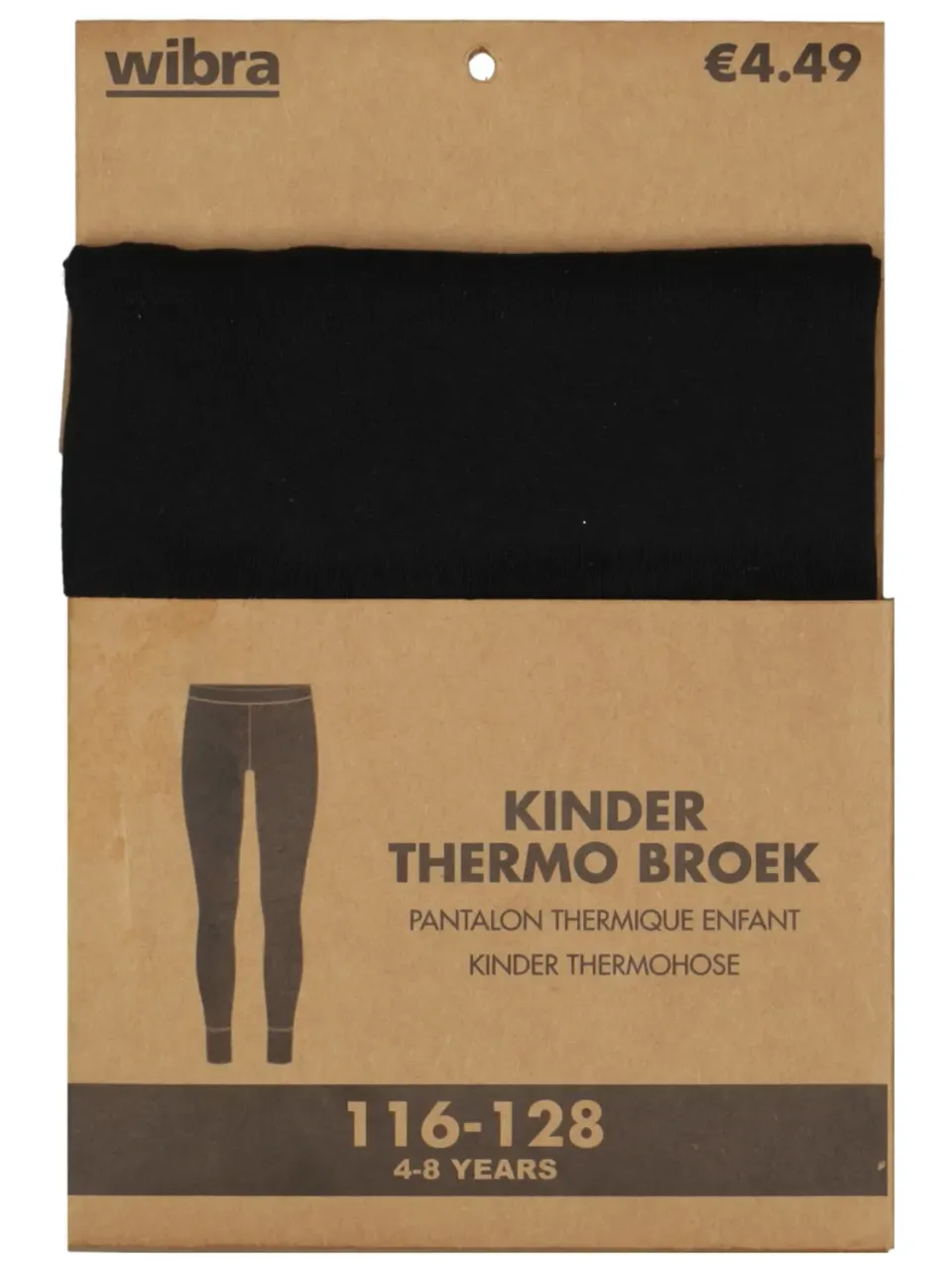 Wibra pantalone termico bambini nero aderente invernale