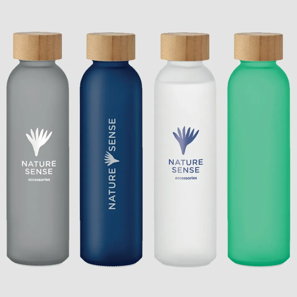 3BPRO MO2105 bottiglia vetro smerigliato 500 ml bambù