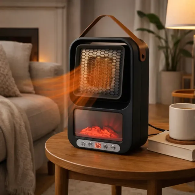 ADAMANTA 6073 stufetta elettrica con camino LED